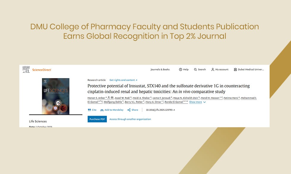 DMU College of Pharmacy Faculty and Students Publication Earns Global Recognition in Top 2% Journal