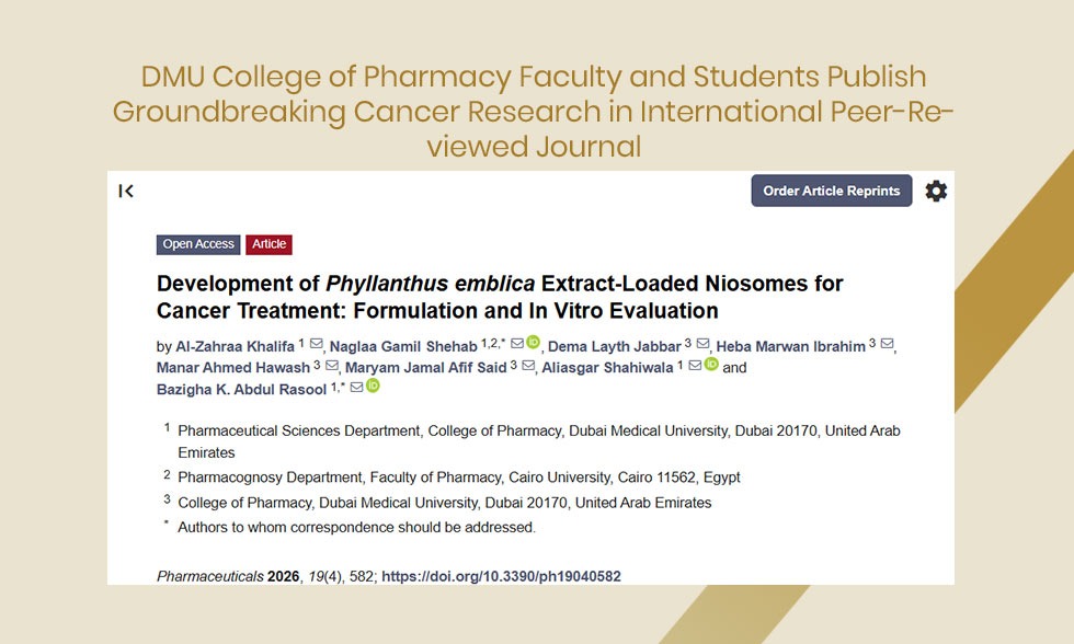DMU College of Pharmacy Faculty and Students Publish Groundbreaking Cancer Research in International Peer-Reviewed Journal