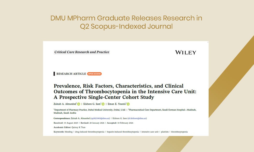 DMU MPharm Graduate Releases Research in Q2 Scopus-Indexed Journal